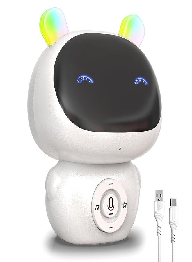 ميرانا مستر روبوت | لعبة تفاعلية ذكية للأطفال | قابلة للشحن عبر منفذ USB من النوع C | موسيقى مدمجة | أفضل هدية للأولاد والبنات من عمر سنتين إلى 8 سنوات فما فوق (أبيض) - Image 1